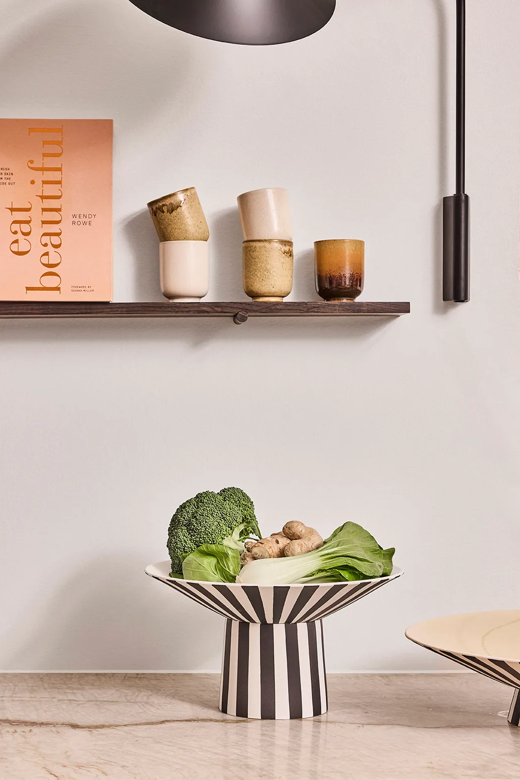 Centro de mesa Toppu alto Ø30x17 cm, White-black OYOY