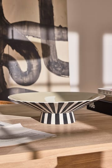 Centro de mesa Toppu bajo 10,5xØ39 cm - Vanilla-black-white - OYOY