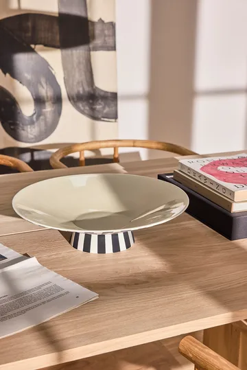 Centro de mesa Toppu bajo Ø39x10,5 cm - Vanilla-black-white - OYOY