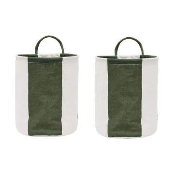 Cesta de almacenamiento Kara small Ø18x22 cm 2-pack - Dark Green - OYOY