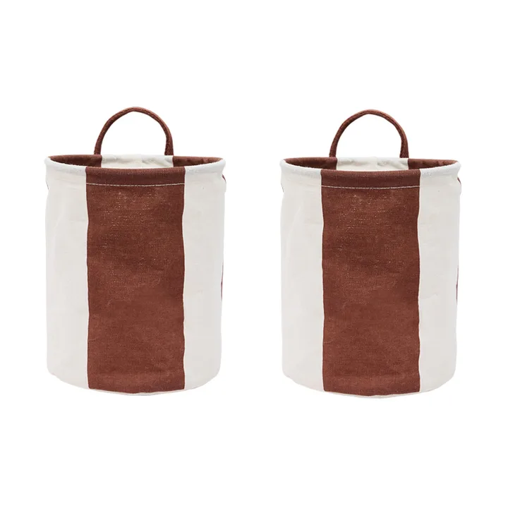 Cesta de almacenamiento Kara small Ø18x22 cm 2-pack - Nutmeg - OYOY