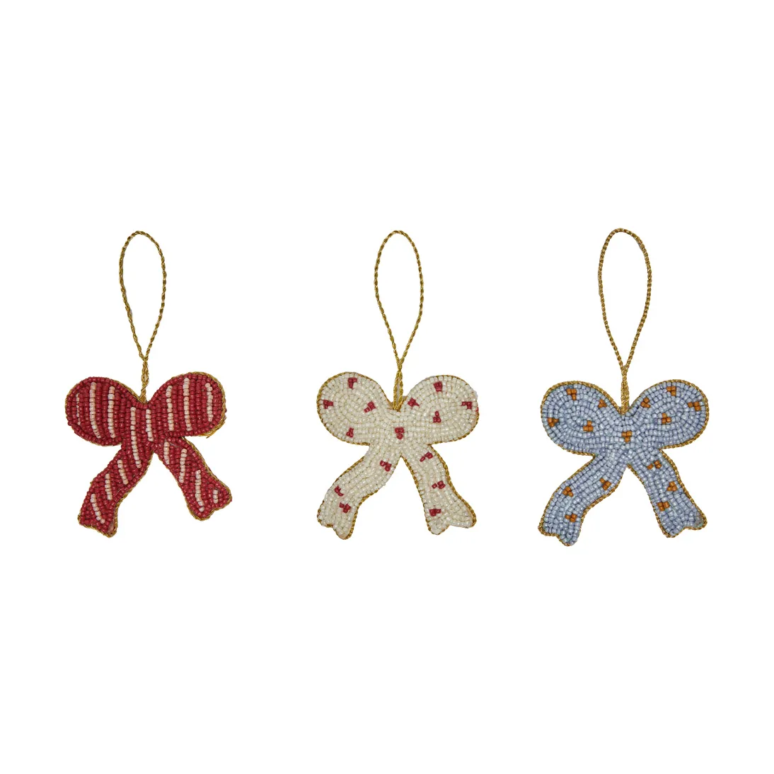Colgante decorativo bow navideñas 3 piezas, Cherry red-offwhite-blue OYOY