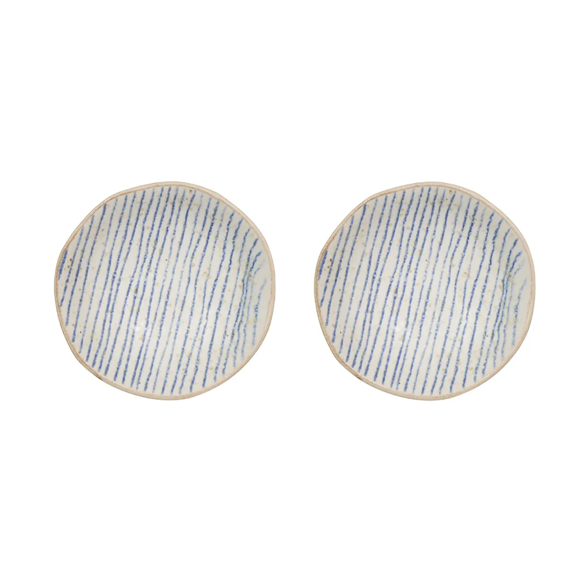 Cuenco mini Nori striped Ø8 cm 2-pack, Clay-optic Blue OYOY