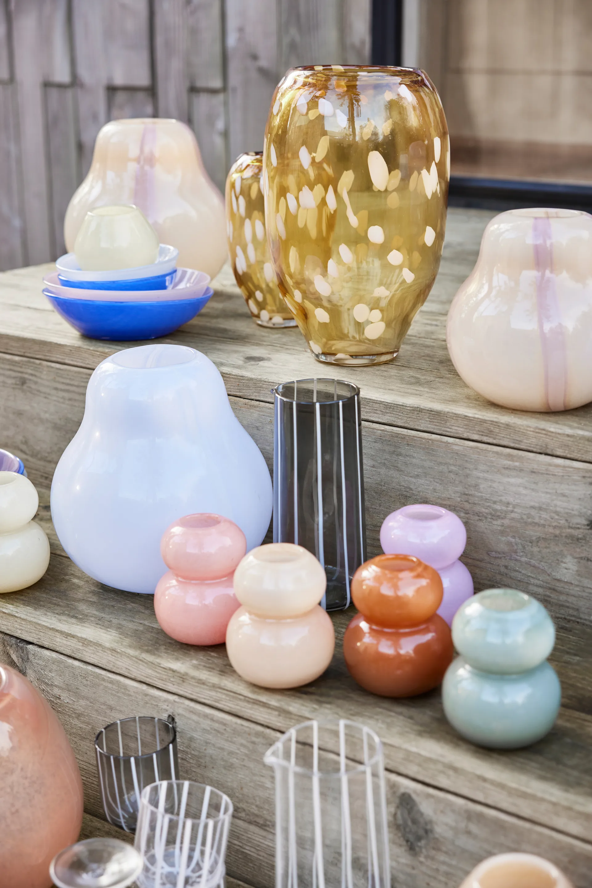 Jarrón Kojo large, Lavender-White OYOY