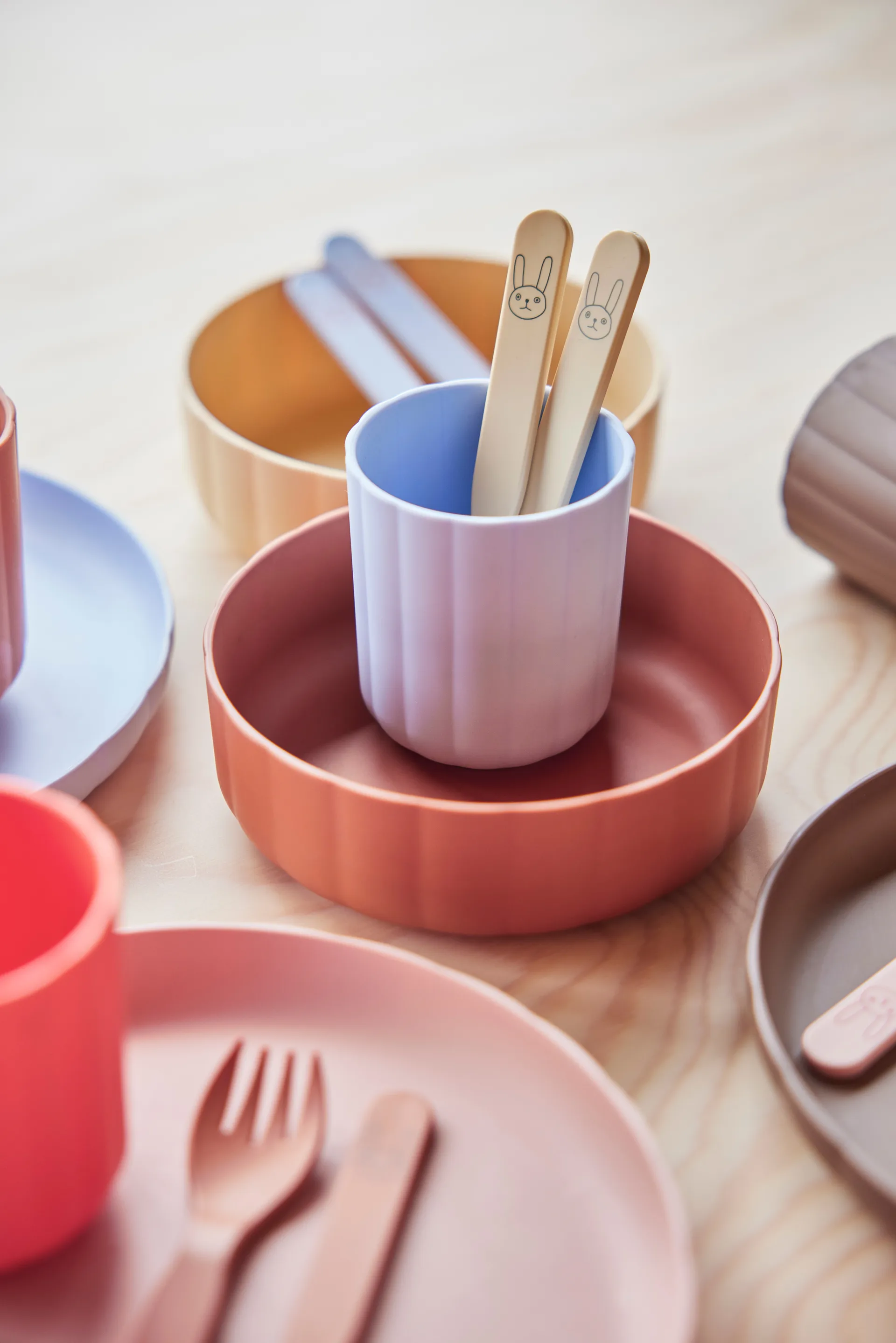 Juego de 2 tazas Pullo, Caramel-ice blue OYOY