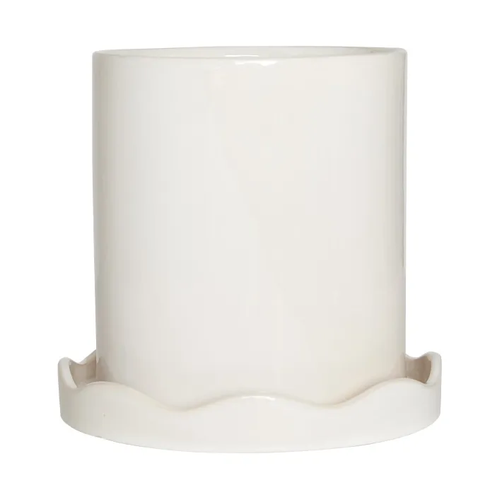 Maceta con base Nami small Ø16,5, White OYOY