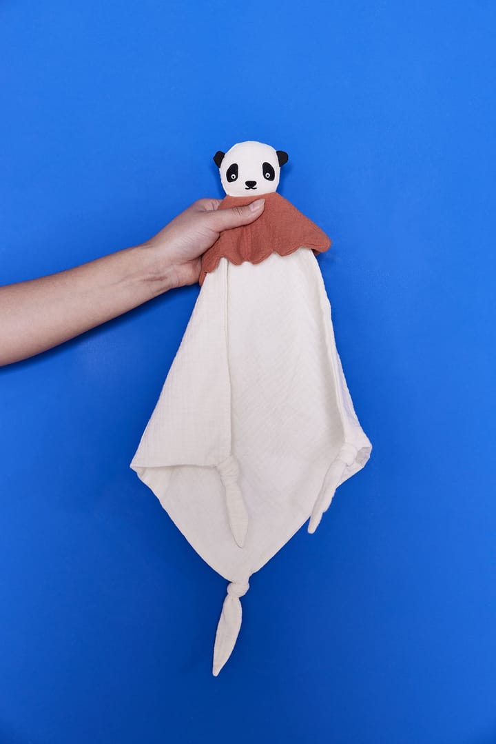 Manta con peluche Lun Lun Panda 40x40 cm, Offwhite OYOY