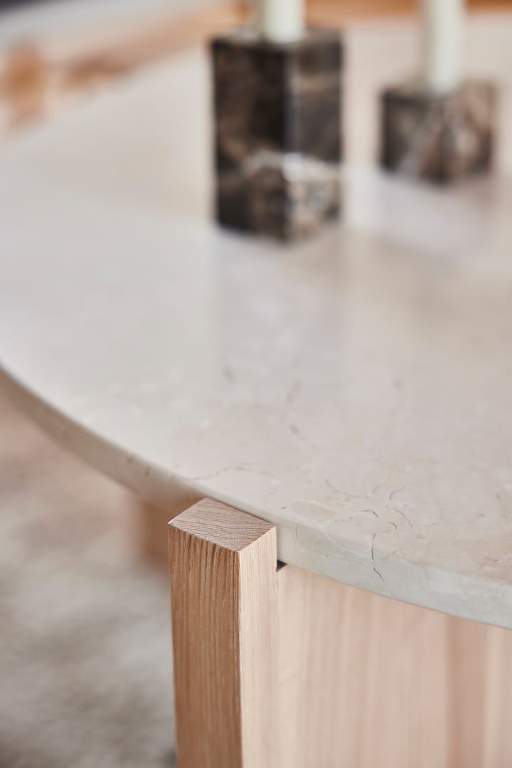 Mesa de centro Lune mármol Ø50 cm, Natur-white OYOY