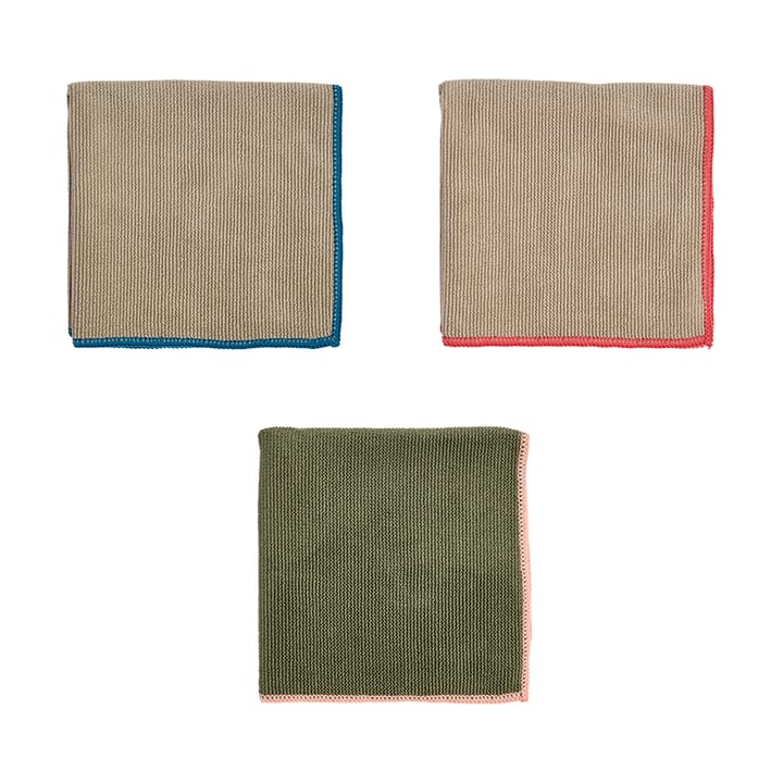 Paño de microfibra Mundus 30x30 cm 3 piezas - Olive-clay - OYOY