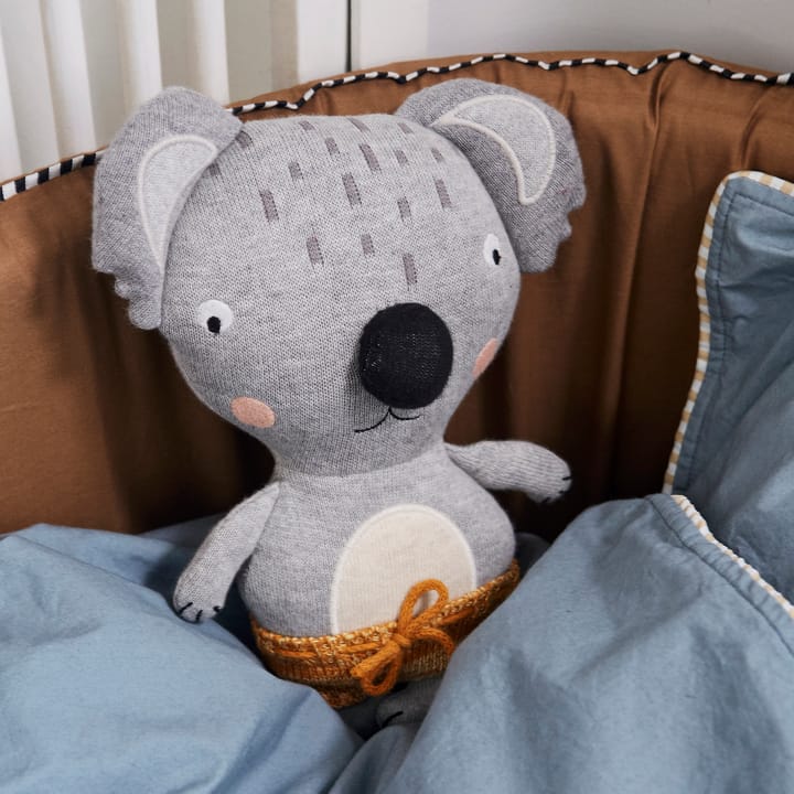 Peluche Little Anton Koala, gris-amarillo OYOY