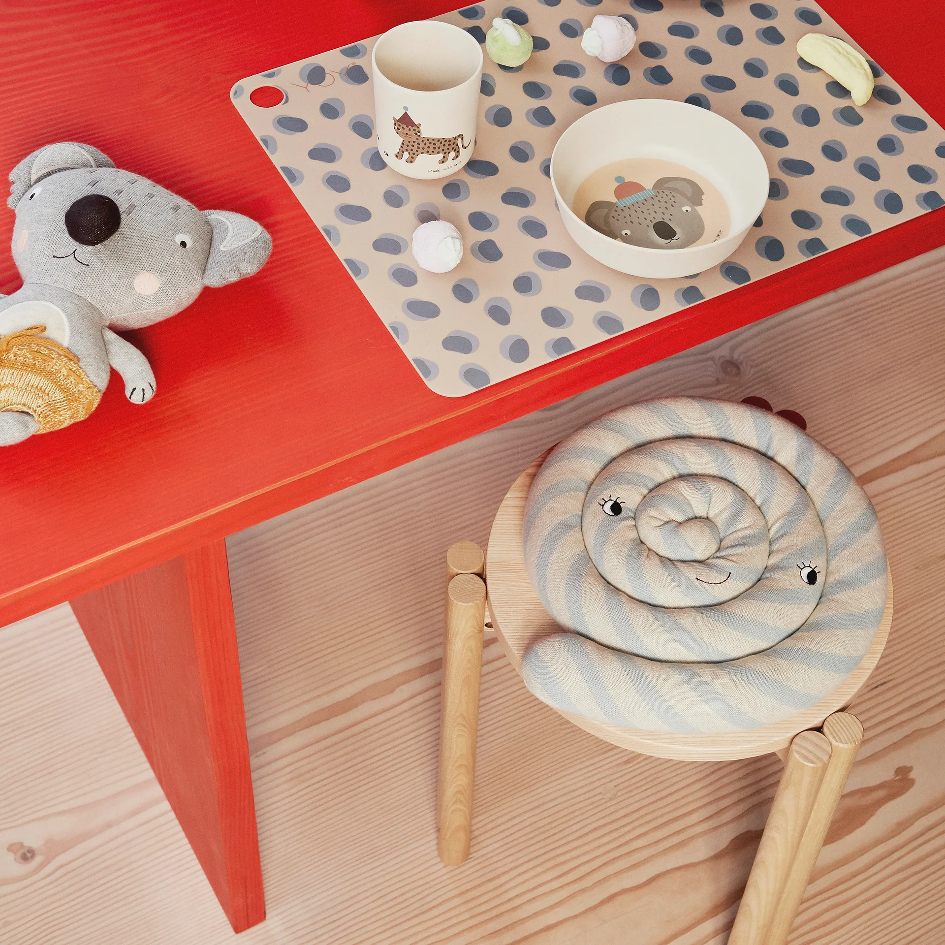 Peluche Little Anton Koala, gris-amarillo OYOY