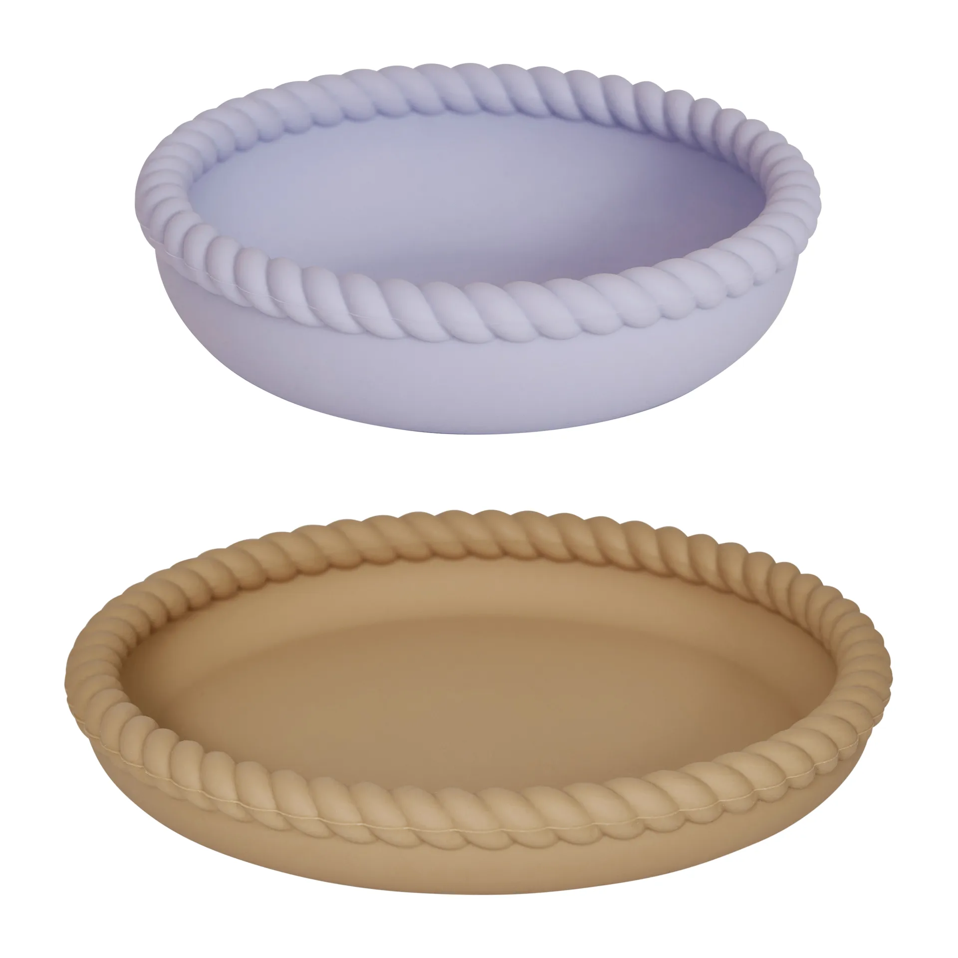 Plato y bol Mellow, LightRubber-Lavender OYOY