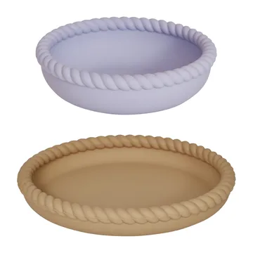 Plato y bol Mellow - LightRubber-Lavender - OYOY