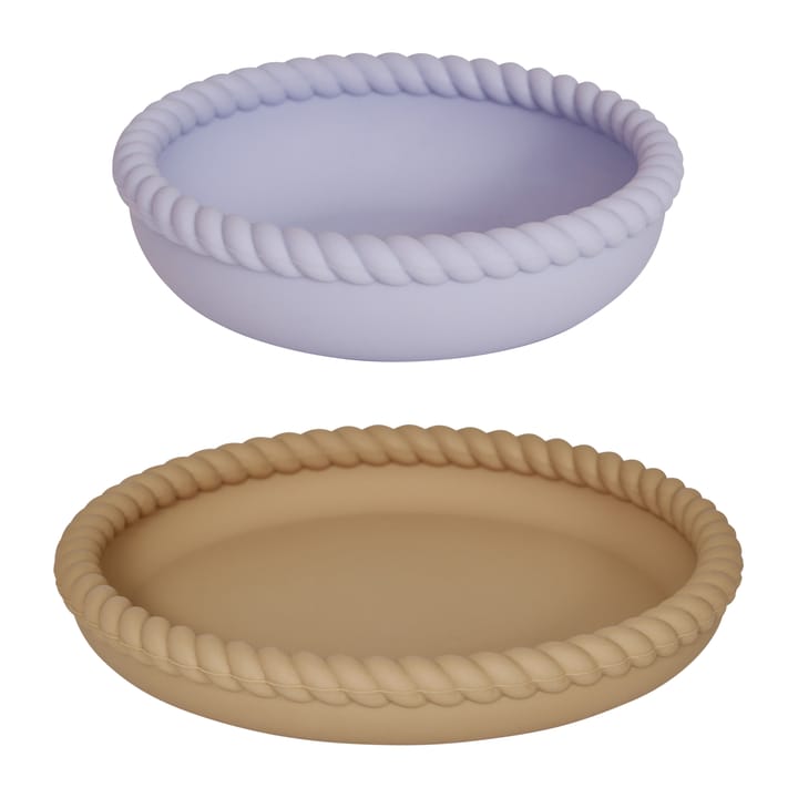 Plato y bol Mellow, LightRubber-Lavender OYOY
