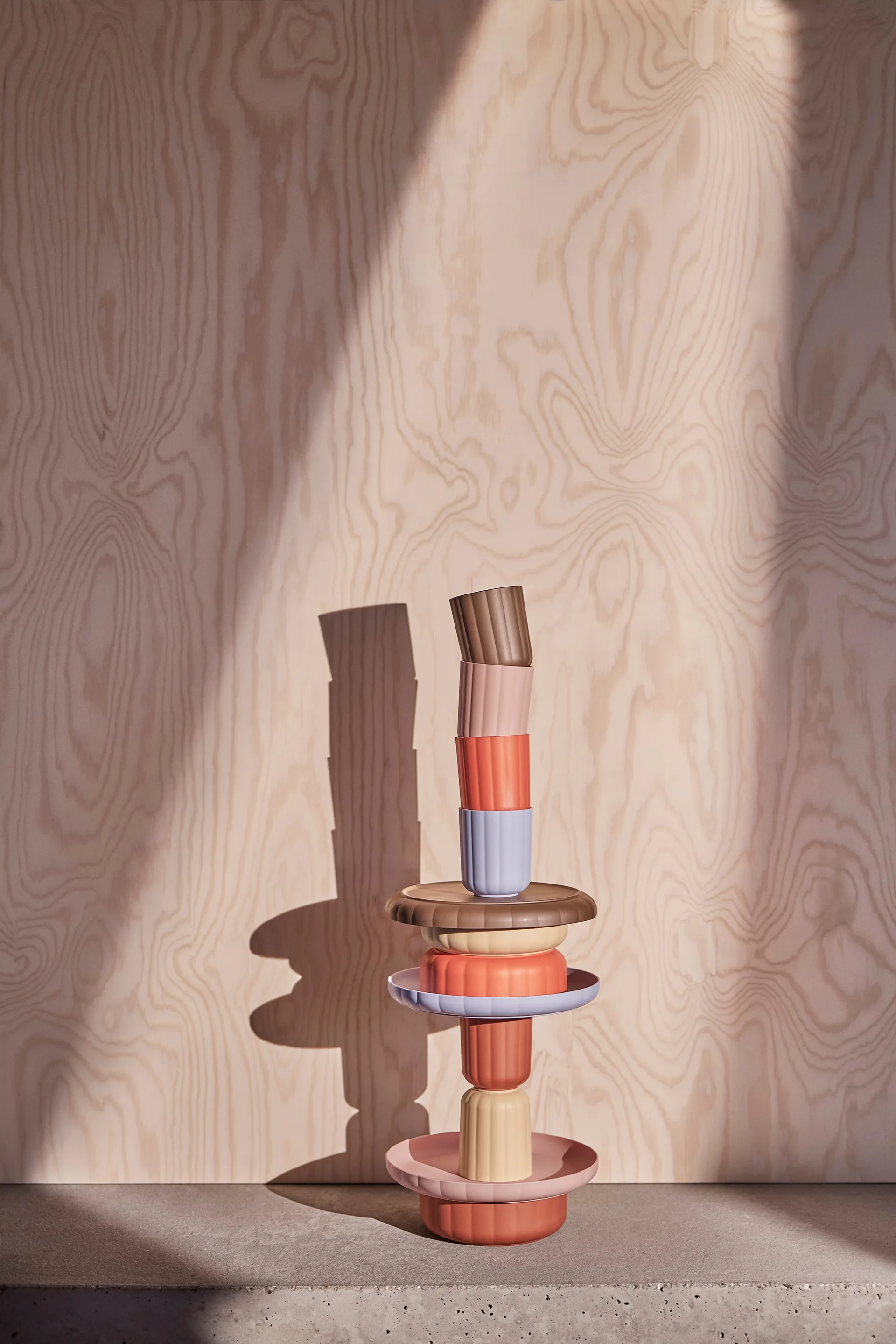 Plato y cuenco Pullo, Taupe-vanilla OYOY