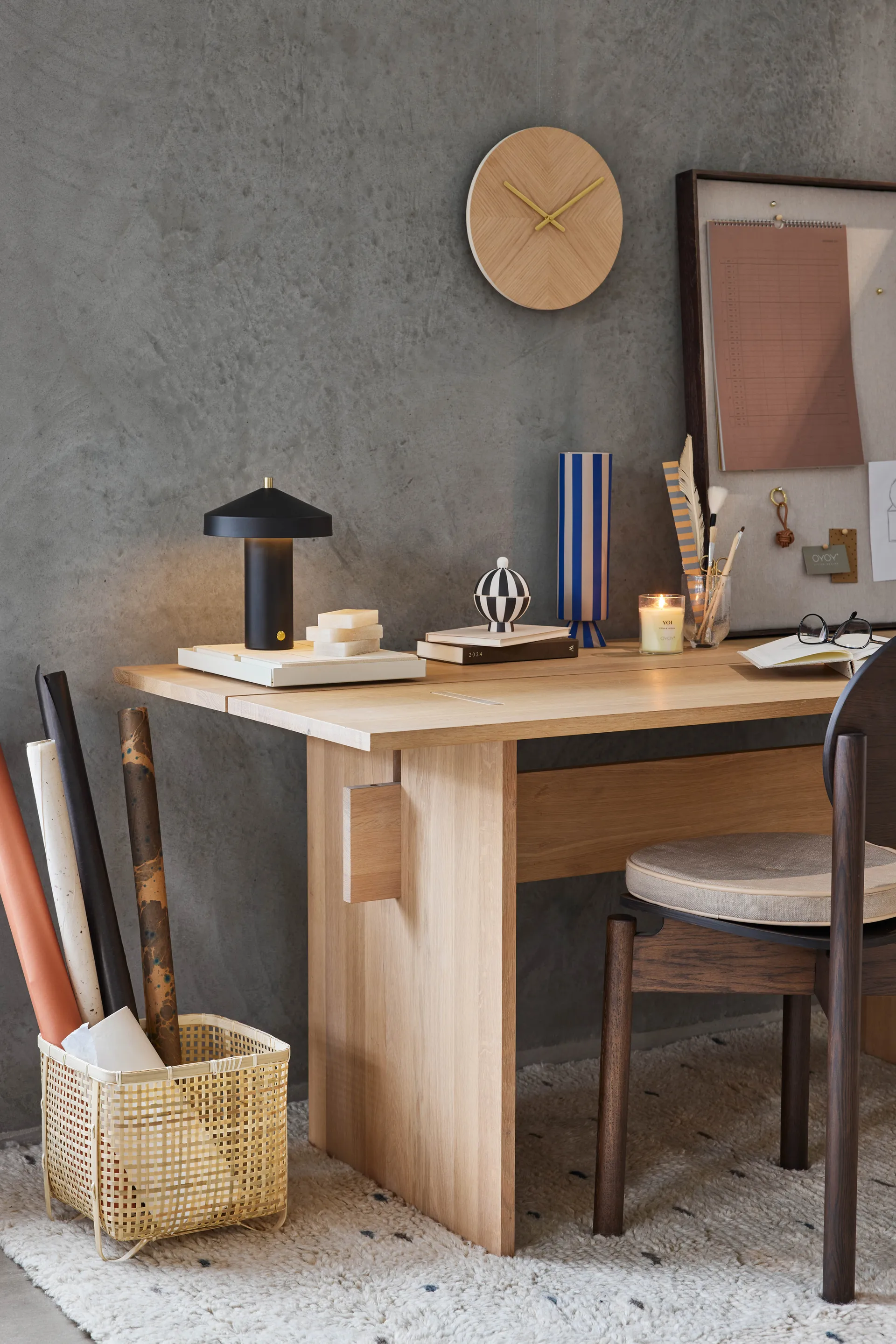 Reloj de pared Tokei Ø29 cm, Natur OYOY