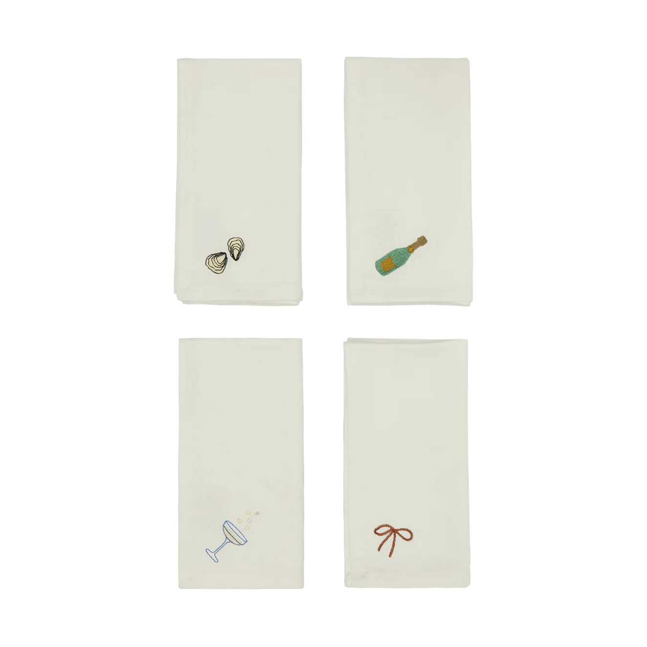 Servilleta de algodón New Year 45x45 cm set de 4, Offwhite OYOY
