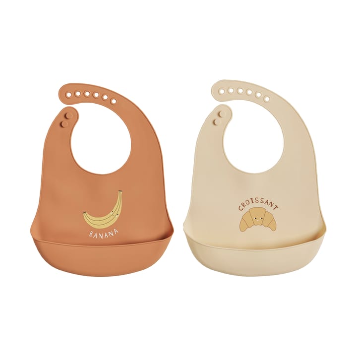 Set de 2 baberos Yummy - Caramel-butter - OYOY