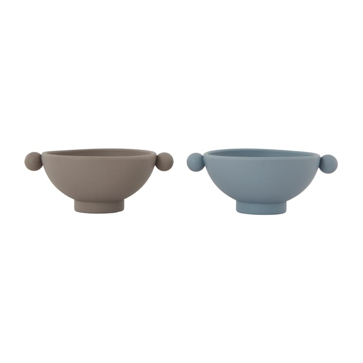 Set de 2 boles Tiny Inka Ø11 cm - Dusty blue-clay - OYOY