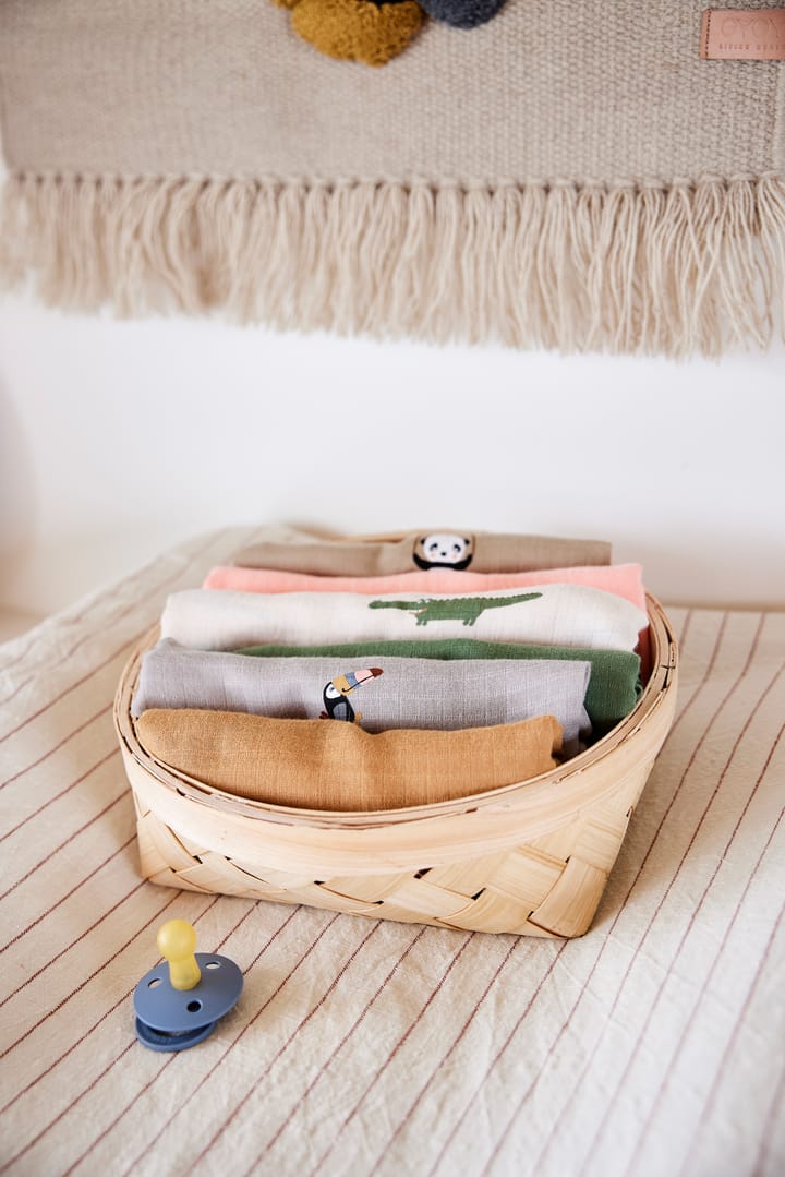 Set de 2 plaids infantiles Crocodile, Beige-olive green OYOY