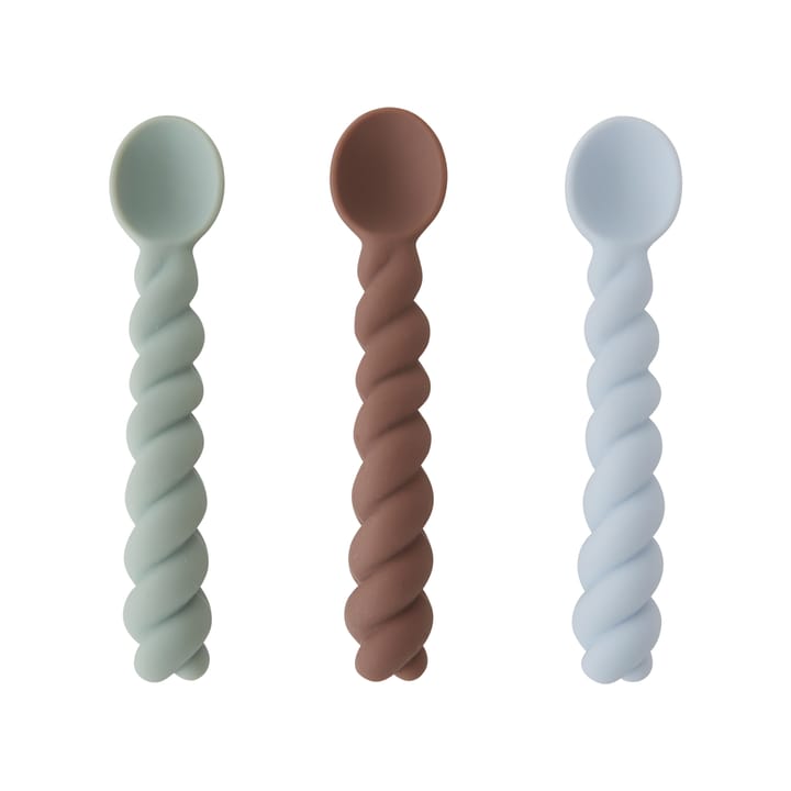 Set de 3 cucharas Mellow - Dusty Blue-taupe-pale mint - OYOY