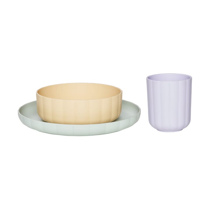 Vajilla infantil Pullo 3 piezas - Pale mint-vanilla-lavender - OYOY