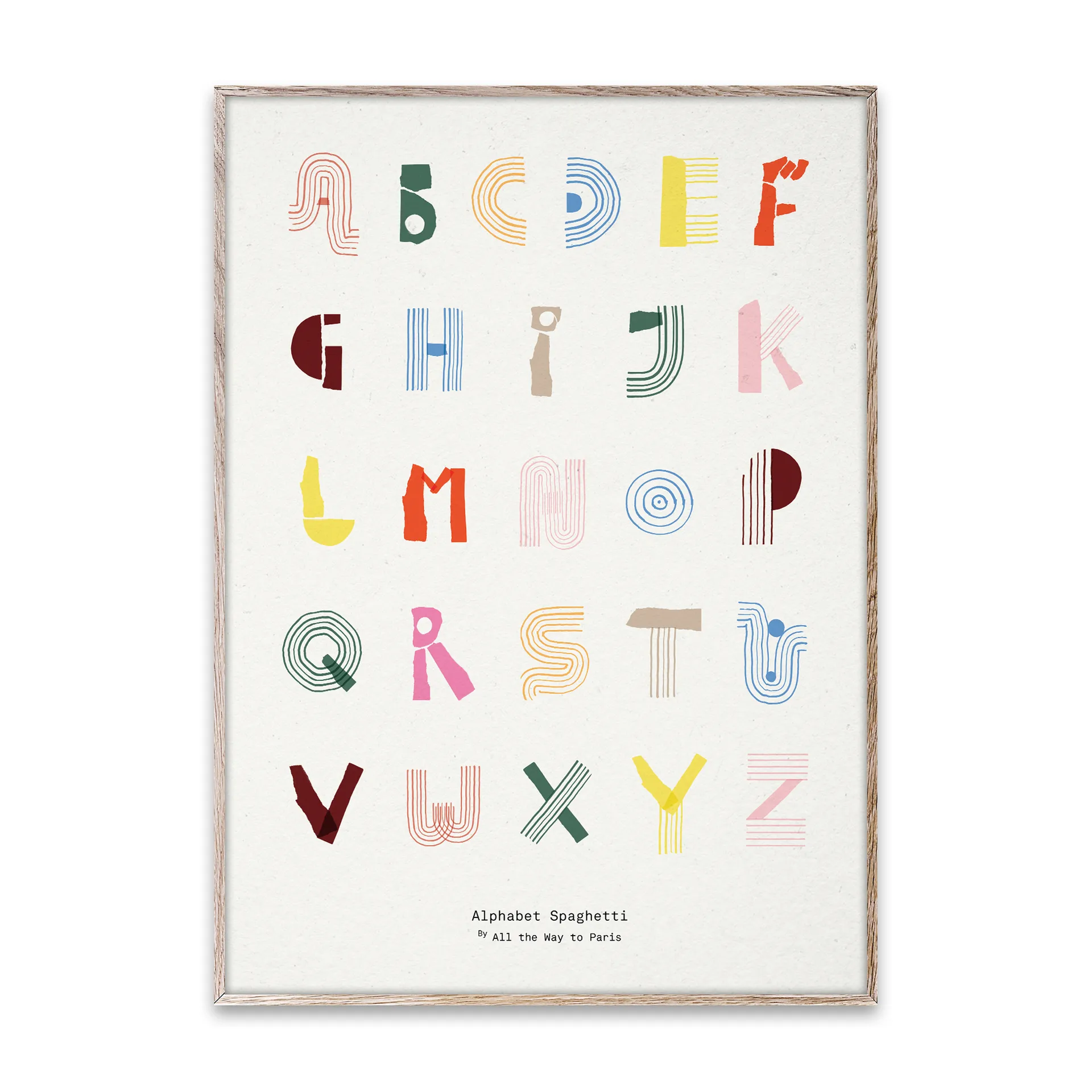 Lámina Alphabet Spaghetti ENG Multi-colour, 50x70 cm Paper Collective