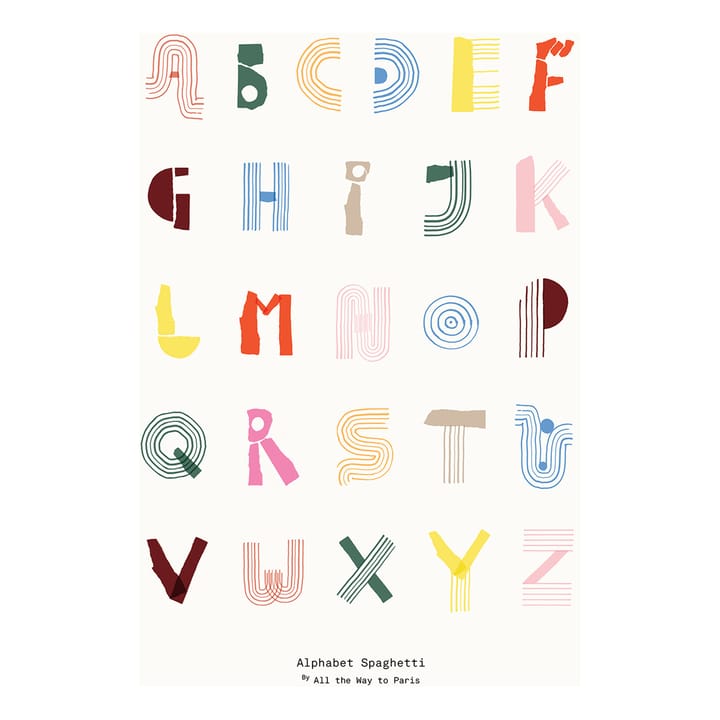 Lámina Alphabet Spaghetti ENG Multi-colour - 70x100 cm - Paper Collective