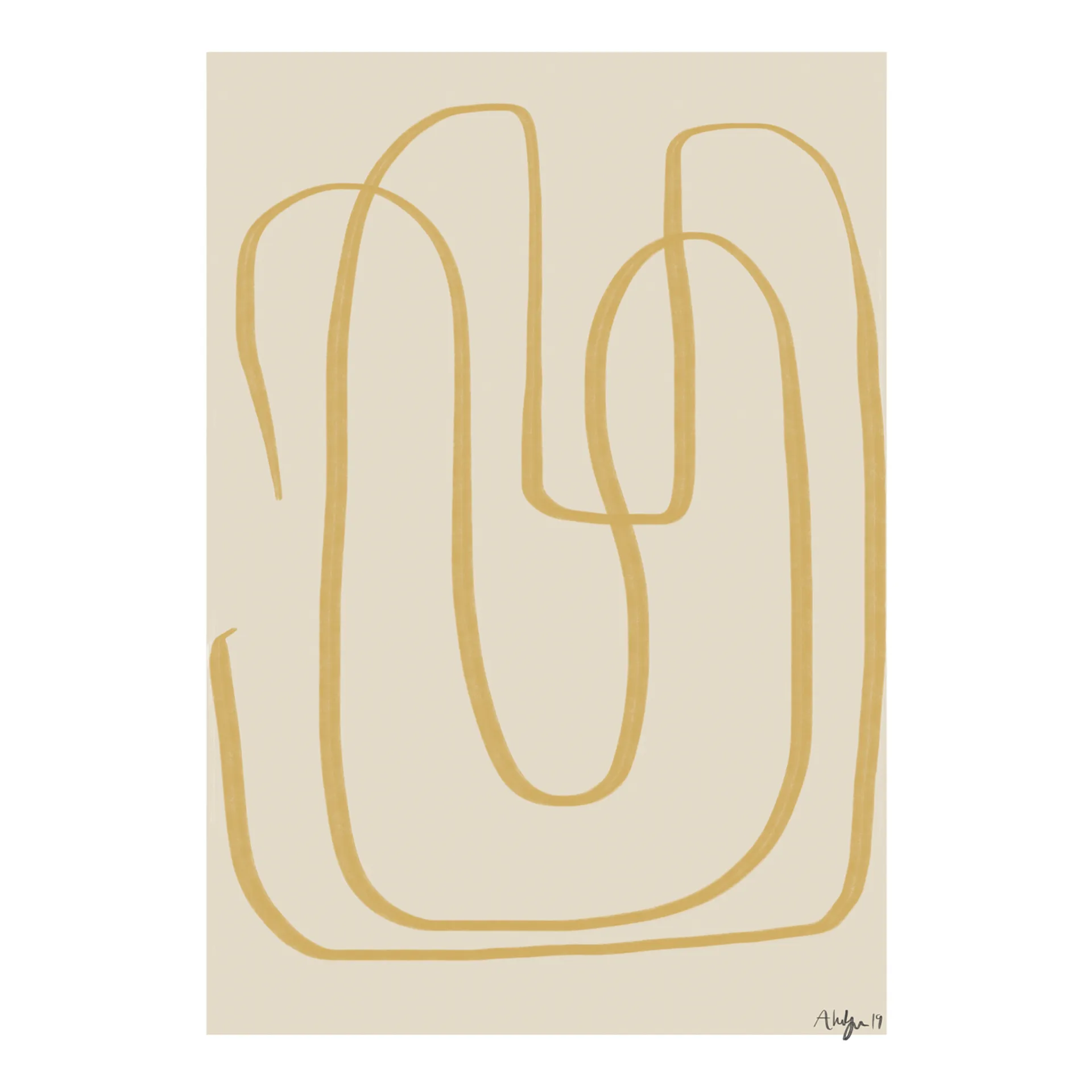 Lámina Different Ways I amarillo, 50x70 cm Paper Collective