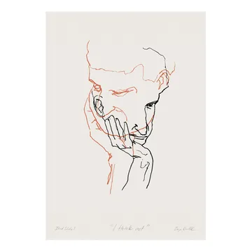 Lámina I Think Not 02 (rojo) - 30x40 cm - Paper Collective