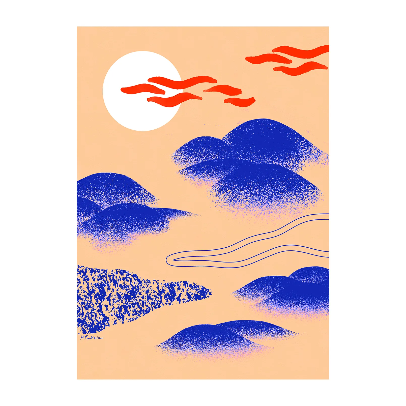 Lámina Japanese Hills, 30x40 cm Paper Collective