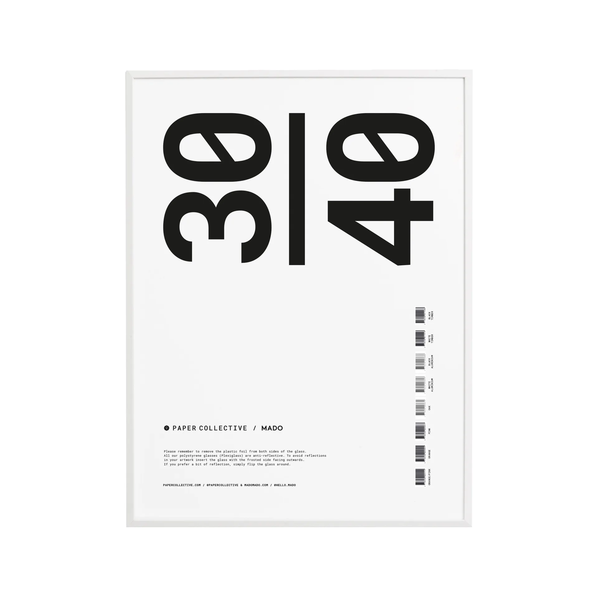 Marco Paper Collective plexiglás-blanco, 30x40 cm Paper Collective