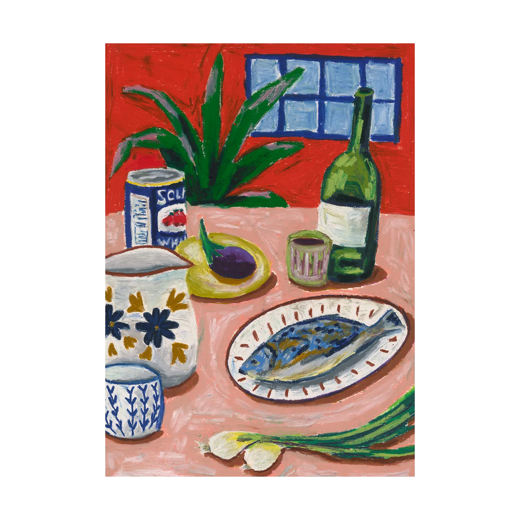 Póster Composition with Fish, 50x70 cm Paper Collective