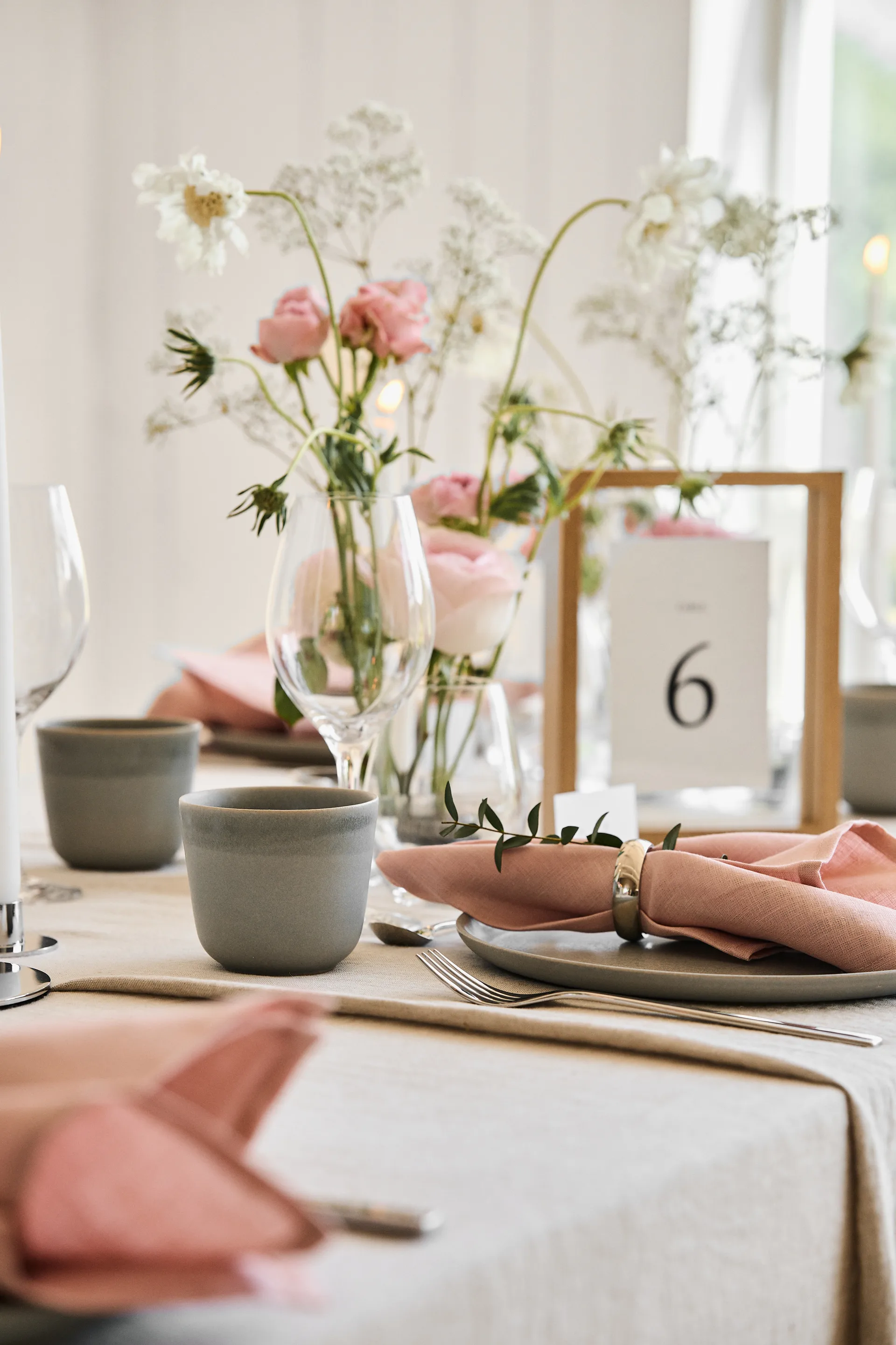 4 Plato Ø24 cm Morgon gris, gris Paradisverkstaden