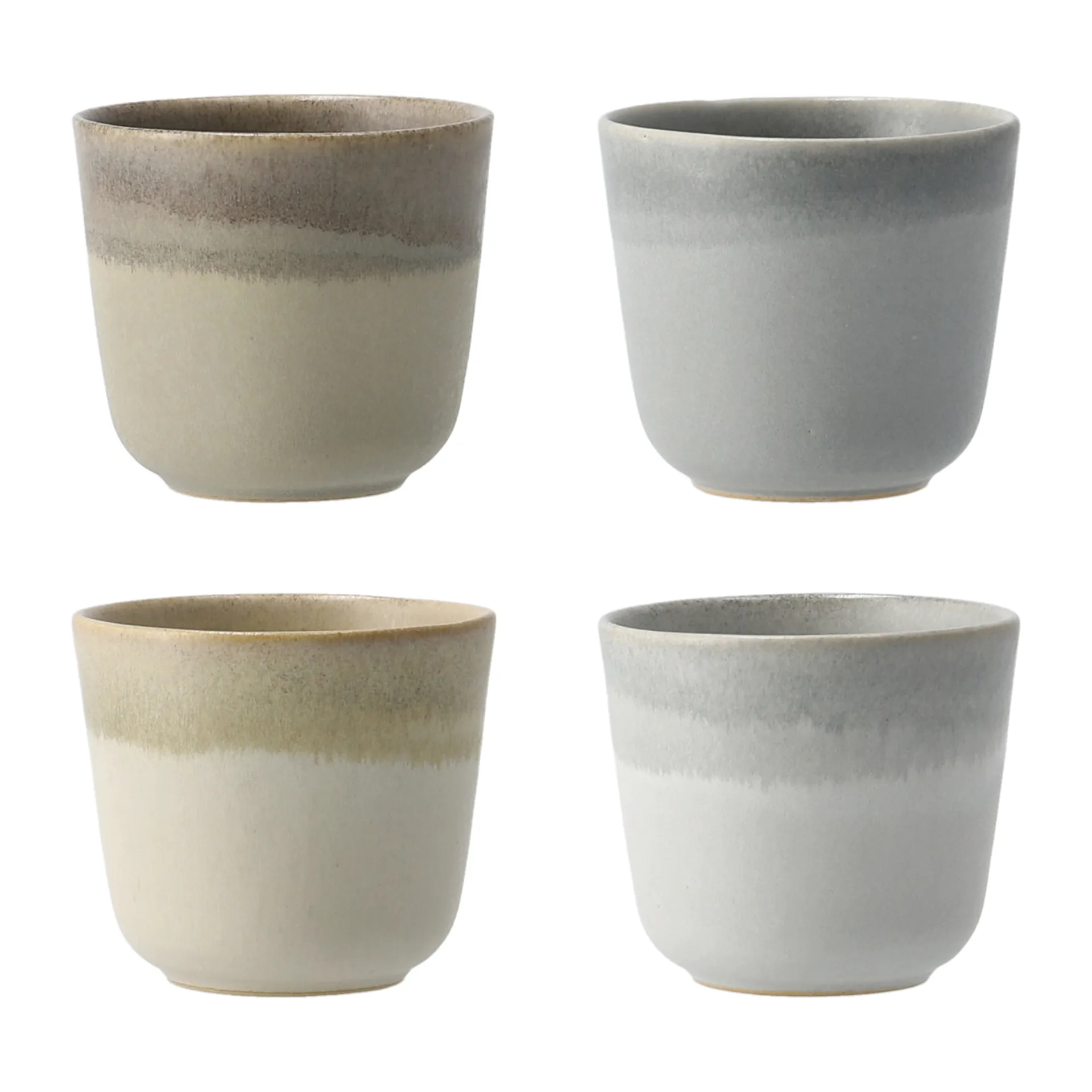 4 Tazas Morgon gris, Mix natural Paradisverkstaden