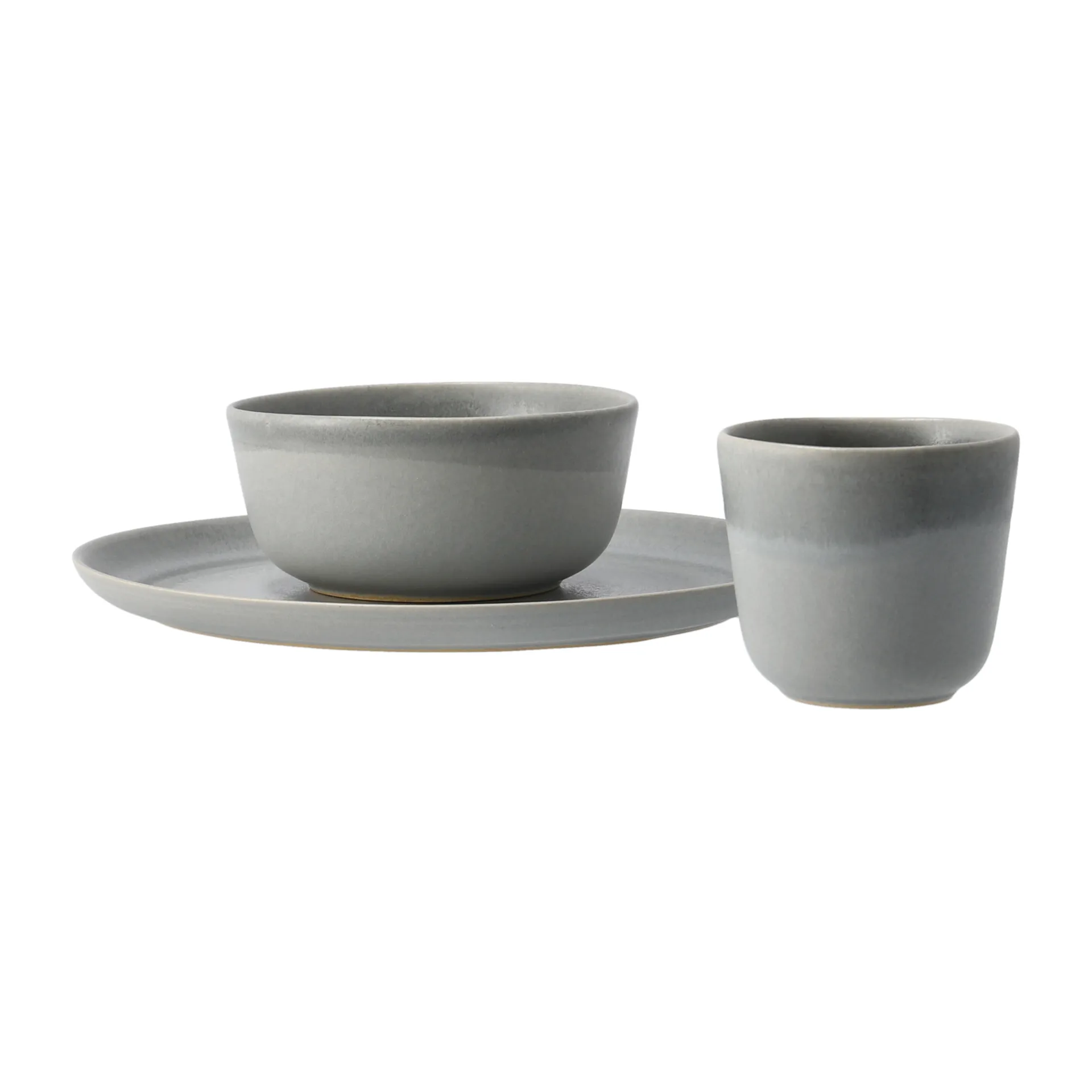 Set de 3 piezas para desayuno Morgon gris, gris Paradisverkstaden