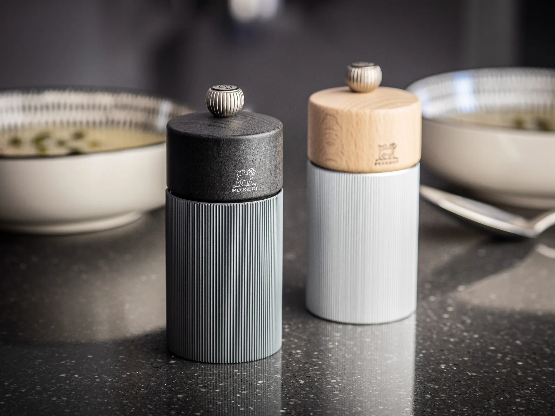 Molinillo de sal Line Natural 12 cm, Wood-aluminium Peugeot