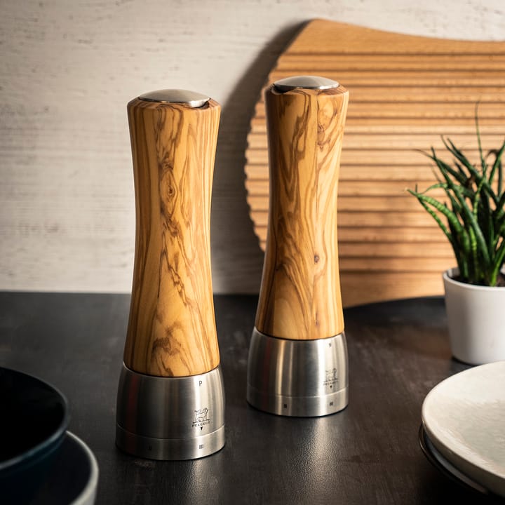 Molinillo de sal Madras 21 cm, olivo-acero inoxidable Peugeot