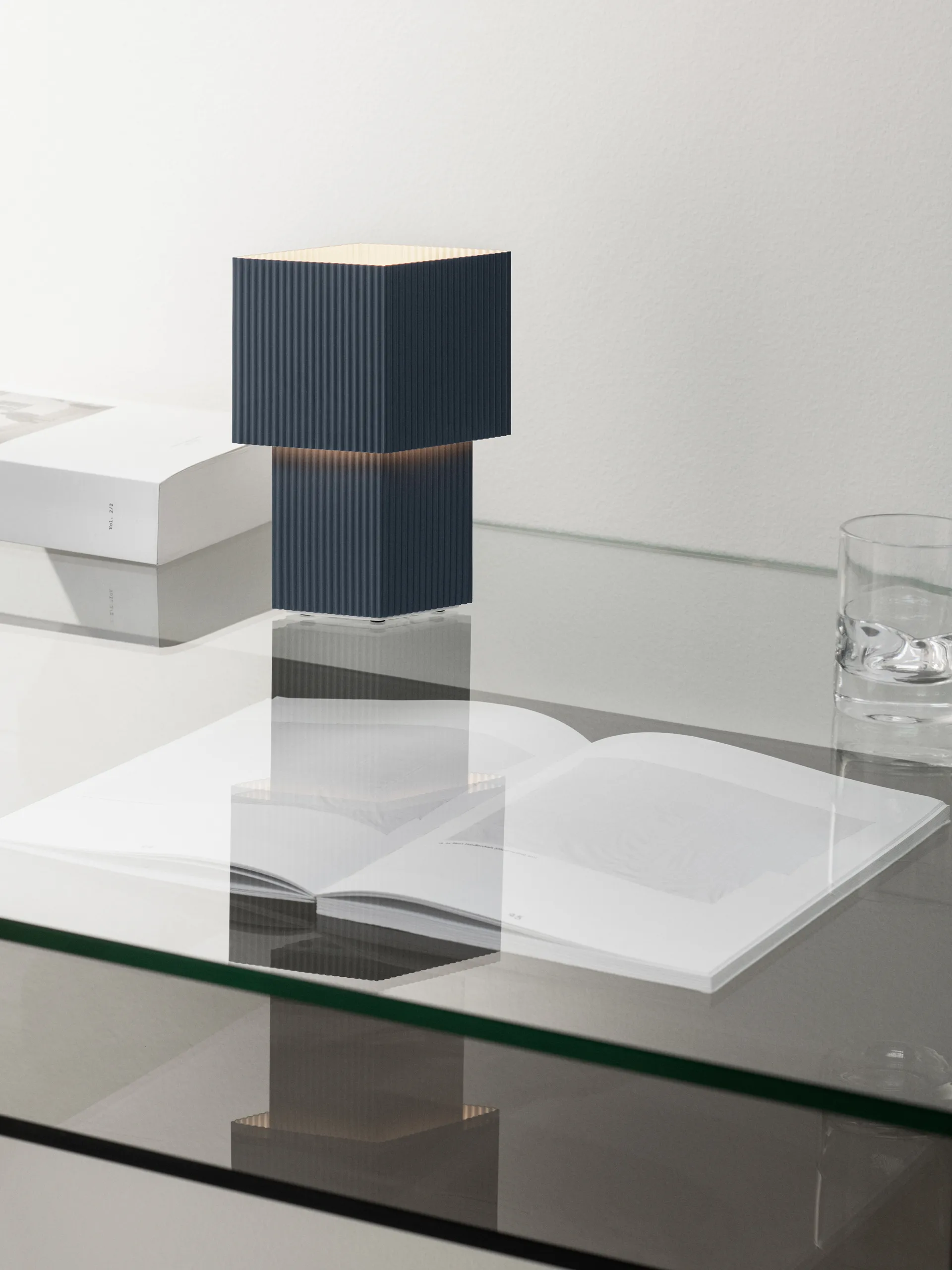 Lámpara de mesa portable Romb Mini 19 cm, Blue stone Pholc