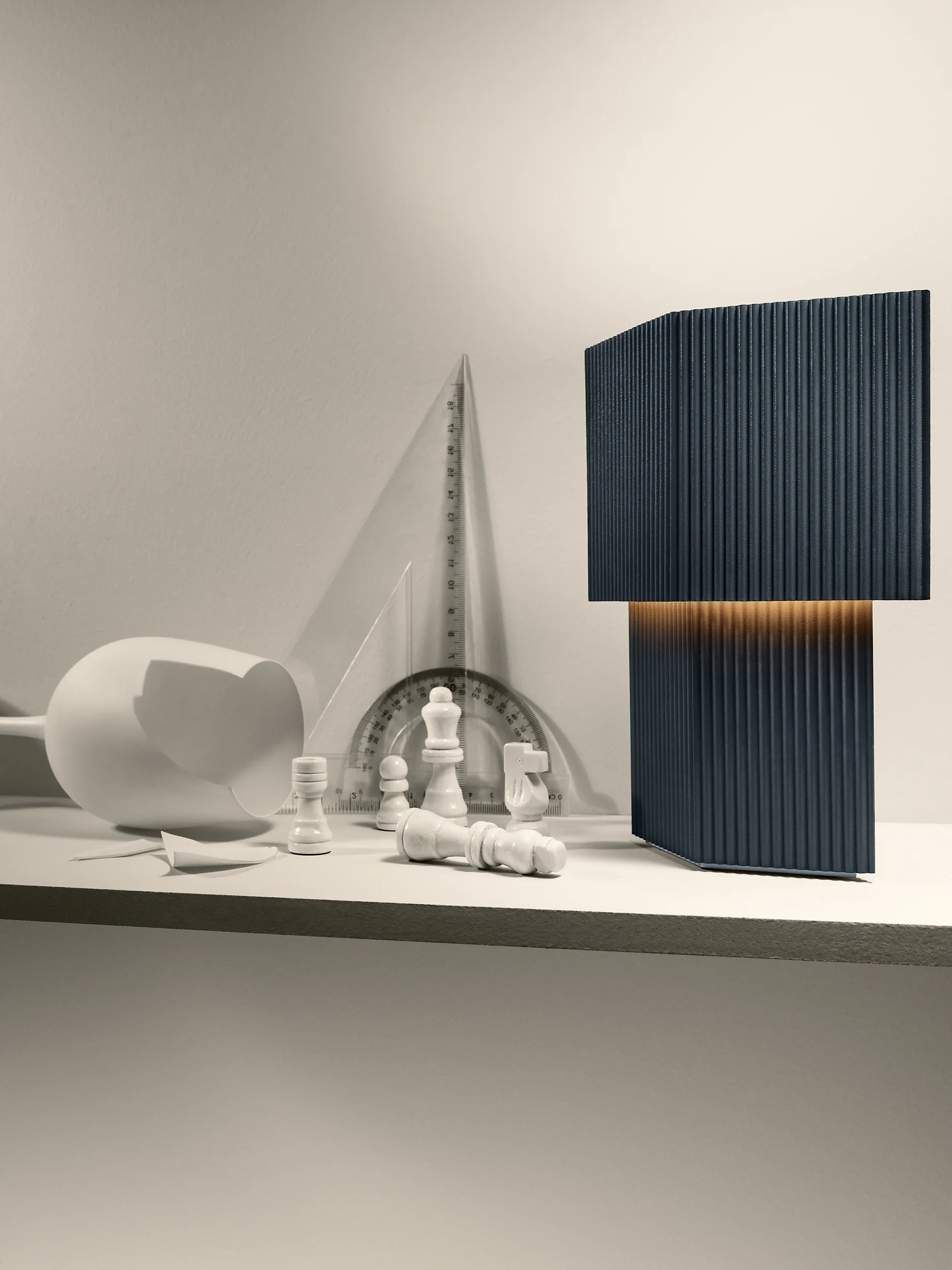 Lámpara de mesa portable Romb Mini 19 cm, Blue stone Pholc