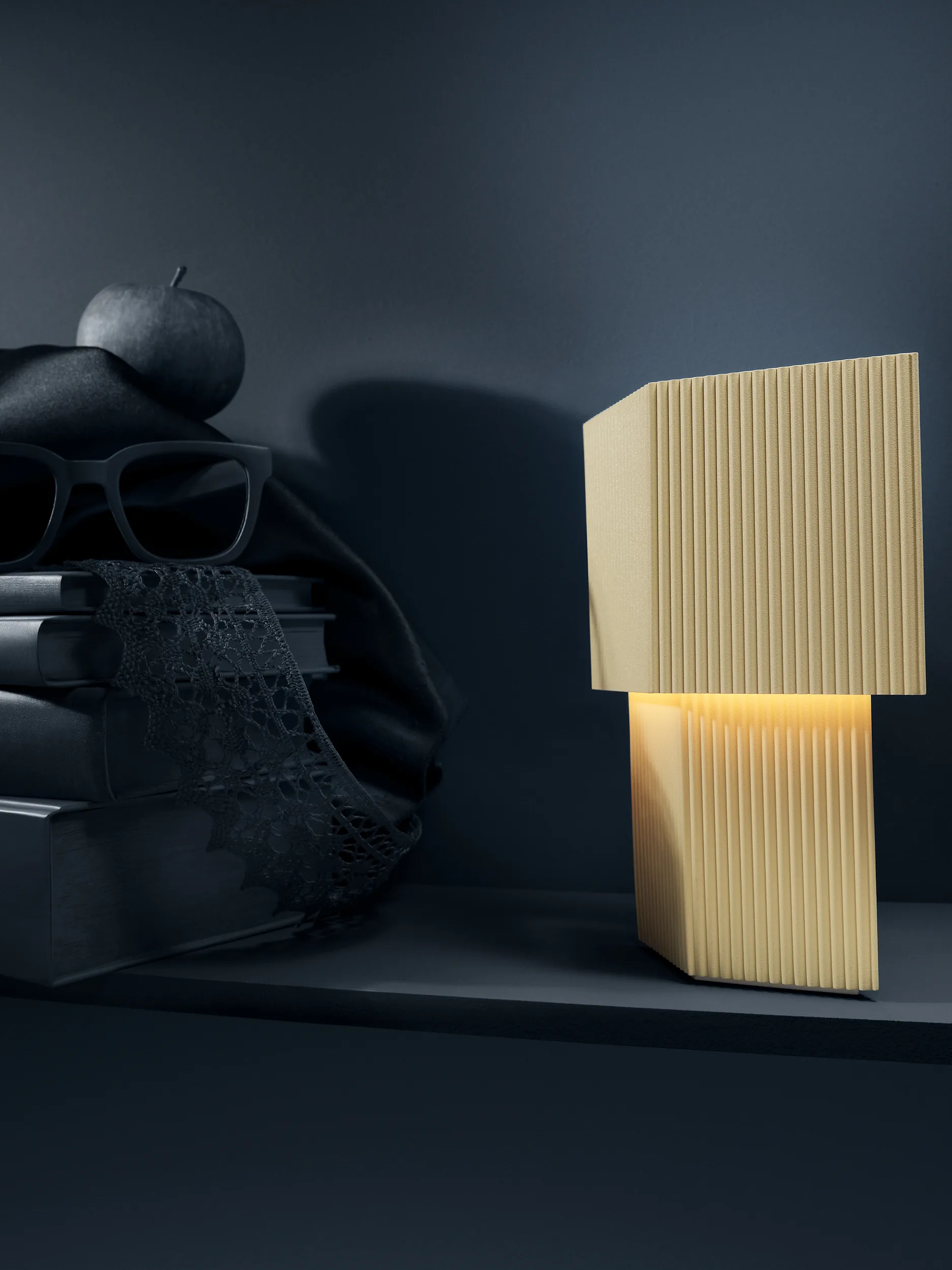 Lámpara de mesa portable Romb Mini 19 cm, Vanilla Pholc