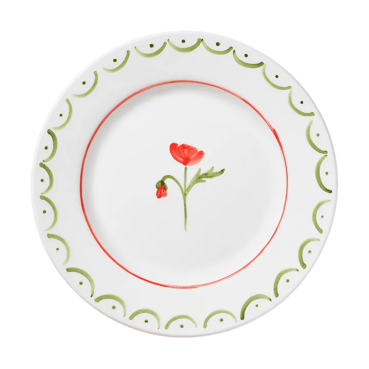 Cottage Flower plato de ensalada - Poppy Red, 22 cm - Pick a Poppy