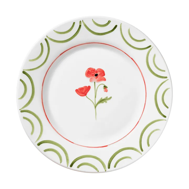 Cottage Flower plato - Poppy Red, 28 cm - Pick a Poppy