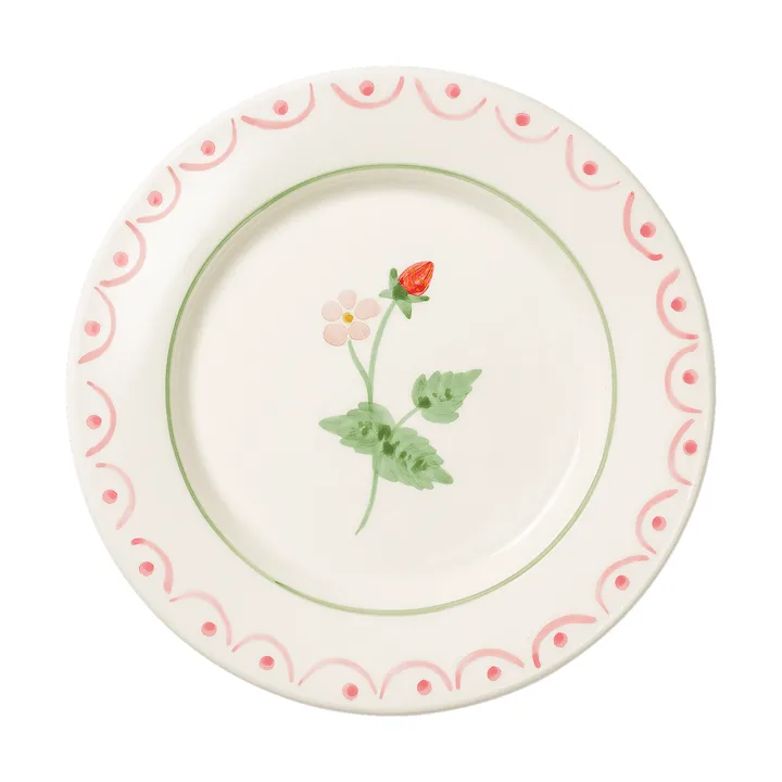 Cottage flower Wild Strawberry plato de ensalada - Red, 22 cm - Pick a Poppy