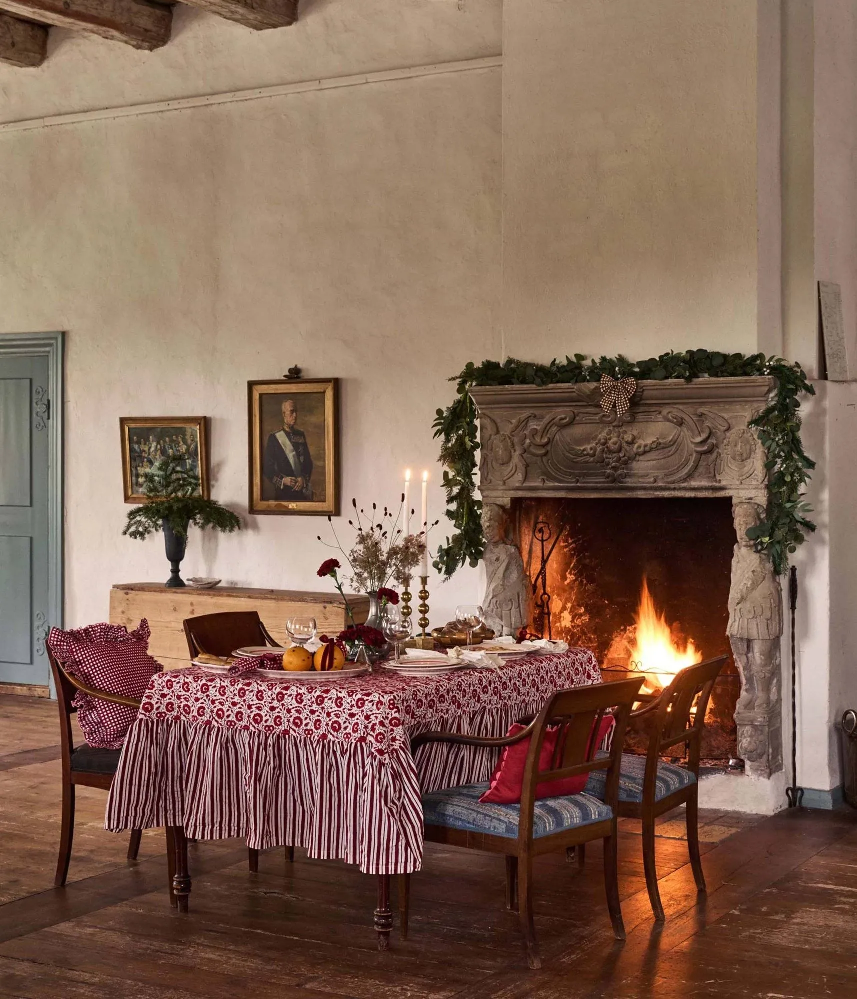 Damson mantel de mesa, Burgundy, 350x150 cm Pick a Poppy