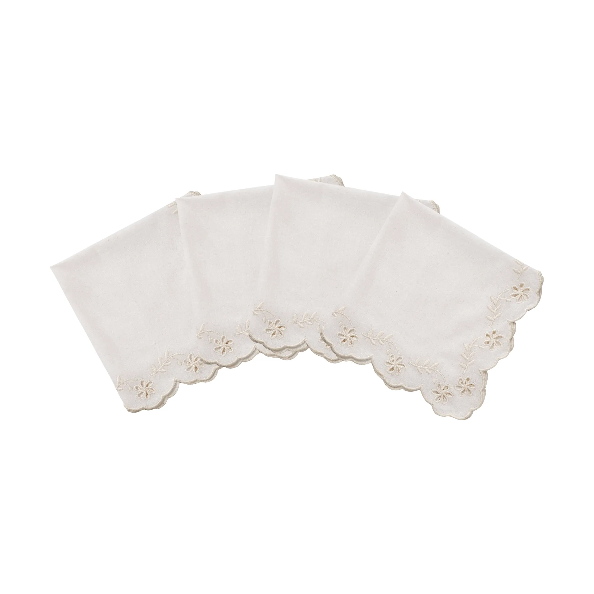Lace servilleta de algodón, Offwhite, pack de 4, 45x45 cm Pick a Poppy
