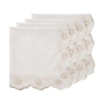 Lace servilleta de algodón - Offwhite, pack de 4, 45x45 cm - Pick a Poppy