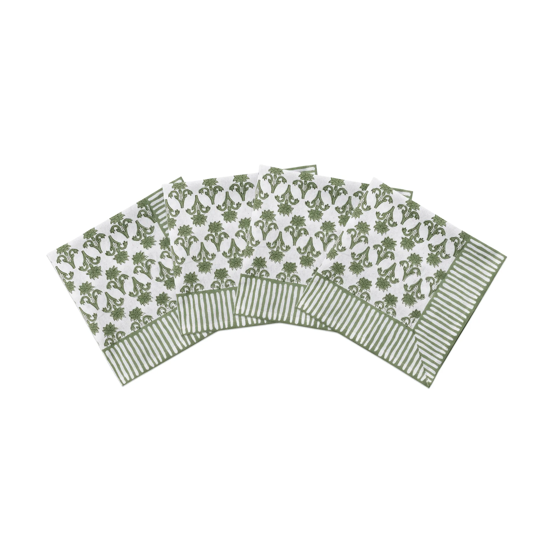 Lily servilleta de algodón, Verde, pack de 4, 45x45 cm Pick a Poppy