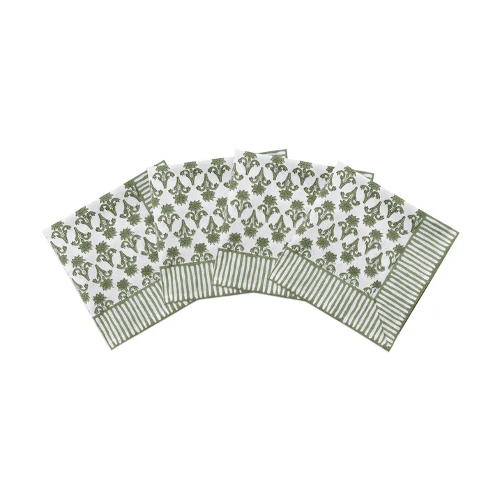 Lily servilleta de algodón - Verde, pack de 4, 45x45 cm - Pick a Poppy