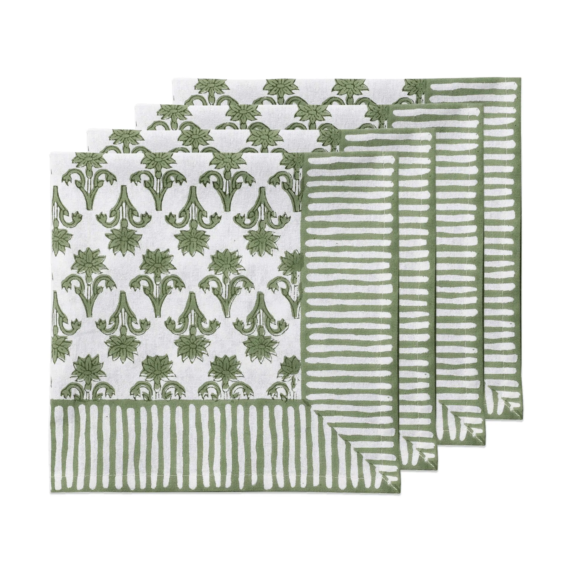Lily servilleta de algodón, Verde, pack de 4, 45x45 cm Pick a Poppy